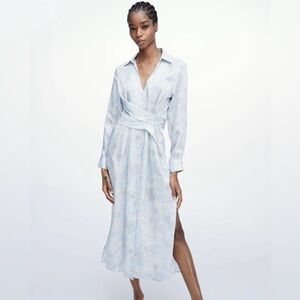 Zara Light Blue Floral Dress